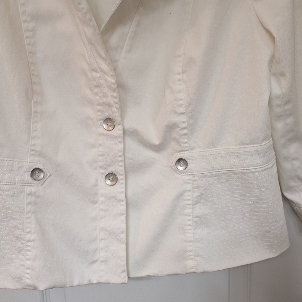 Cato White Lightweight Jacket With Button Details - image 3